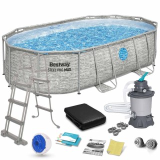 Basen ogrodowy stelażowy 488 x 305 x 107 cm 11w1 Bestway 56946