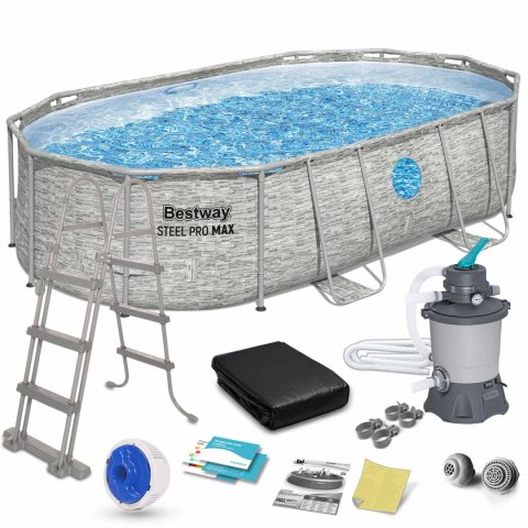 Basen ogrodowy stelażowy 488 x 305 x 107 cm 11w1 Bestway 56946