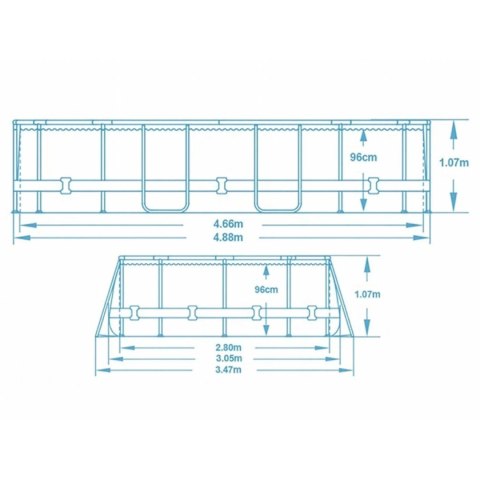 Basen ogrodowy stelażowy 488 x 305 x 107 cm 11w1 Bestway 56946