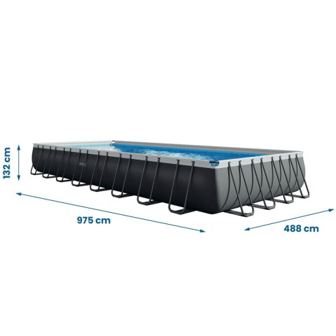Basen ogrodowy stelażowy 975 x 488 x 132 cm 16w1 INTEX 26378