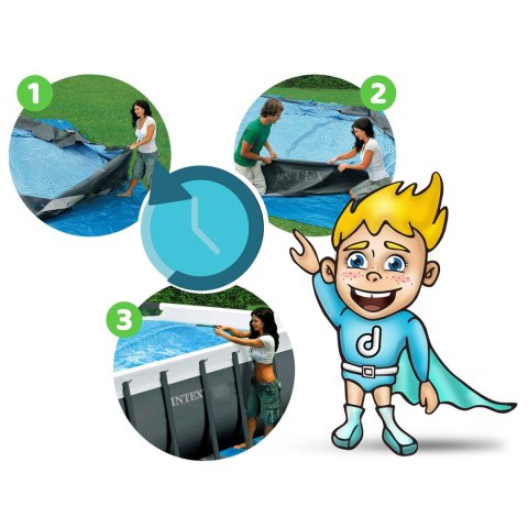 Basen ogrodowy stelażowy 975 x 488 x 132 cm 16w1 INTEX 26378