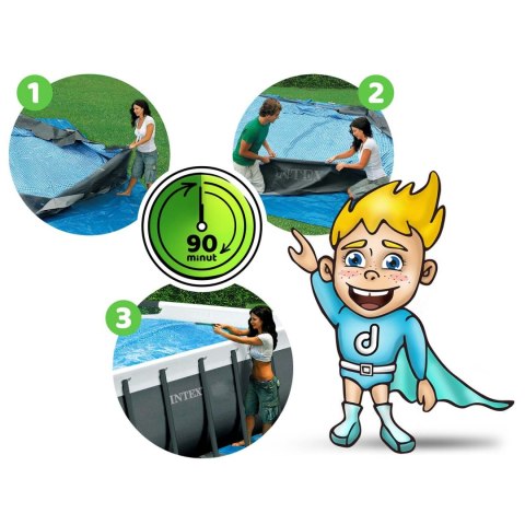 Basen ogrodowy stelażowy 975 x 488 x 132 cm 21w1 INTEX 26374