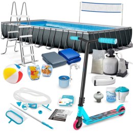 Basen ogrodowy stelażowy 975 x 488 x 132 cm 21w1 INTEX 26378 + hulajnoga GRATIS