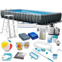 Basen ogrodowy stelażowy 975 x 488 x 132 cm 21w1 INTEX 26378 + hulajnoga GRATIS