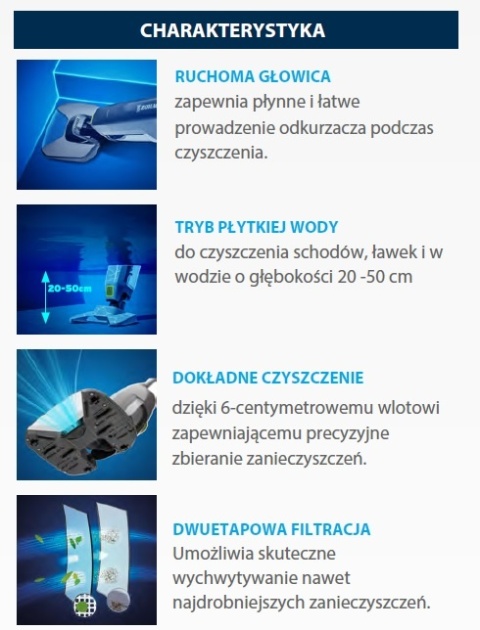 Odkurzacz basenowy ręczny Zodiac MHV 20 Serenit Gre