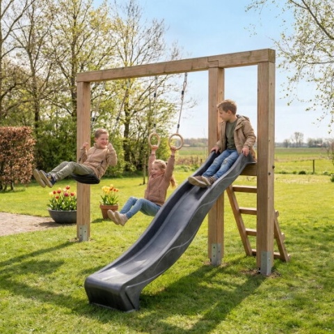 Plac zabaw dla dzieci huśtawka ogrodowa zjeżdżalnia Robust Linea Massiv 140