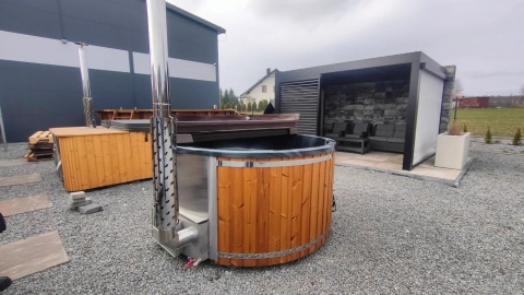 Balia ogrodowa 200 cm Hydromasaż+Piec Horyzontalny A04
