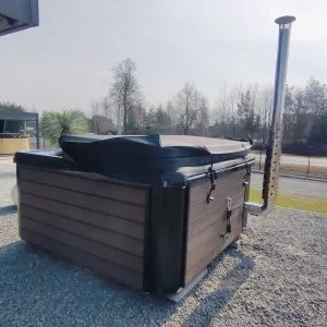 Balia ogrodowa 220 cm Akryl Black Marble A09