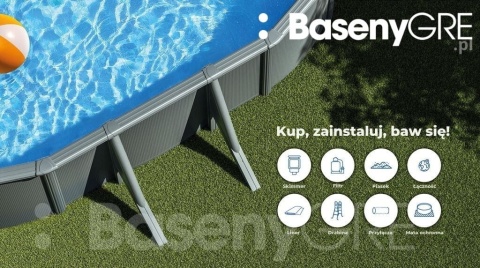 Basen ogrodowy stalowy Dream Pool 730x375x120 cm GRE