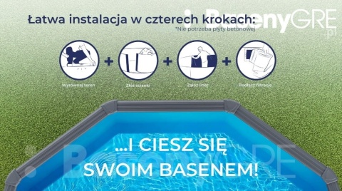 Basen ogrodowy stalowy Dream Pool 730x375x120 cm GRE
