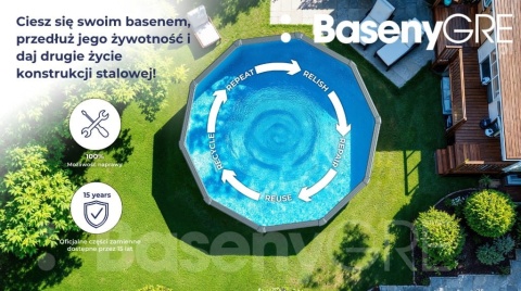 Basen ogrodowy stalowy Dream Pool 730x375x120 cm GRE