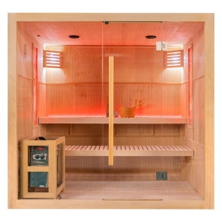 Sauna ogrodowa sucha z piecem HARVIA 8kW 210x160x200 cm 4 osobowa kamień solny