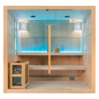 Sauna ogrodowa sucha z piecem HARVIA 8kW 210x160x200 cm 4 osobowa kamień solny
