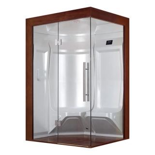 Sauna parowa 2 osobowa lewa 135x118x210 cm 5 kw