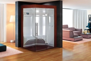 Sauna parowa 2 osobowa prawa 135x118x210 cm 5 kw