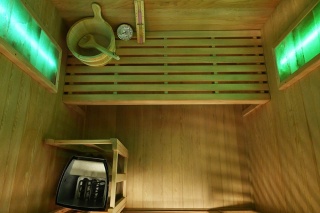 Sauna ogrodowa sucha z piecem HARVIA 6 kW 150x150x200 cm 3 osobowa