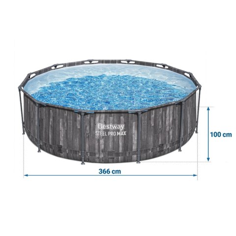 Basen ogrodowy stelażowy 366 x 100 cm 18w1 Bestway 5614X