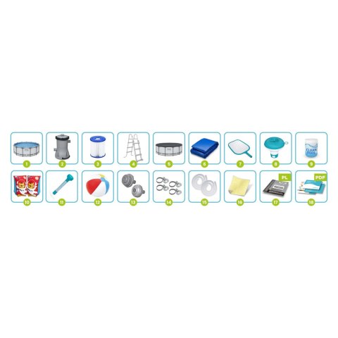 Basen ogrodowy stelażowy 396 x 122 cm 18w1 Bestway 5618W