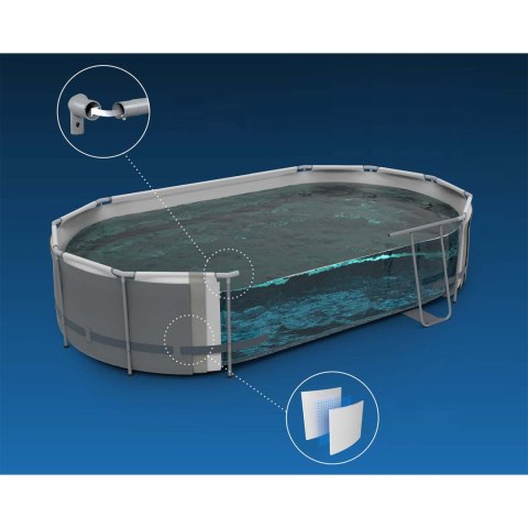 Basen ogrodowy stelażowy 488 x 305 x 107 cm 18w1 Bestway 56448