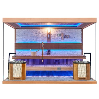Sauna ogrodowa sucha z piecem HARVIA 12kW 300x200x210 cm 8 osobowa