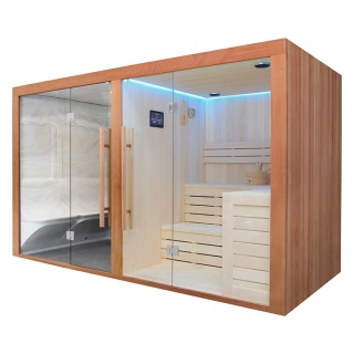 Sauna sucha z piecem 6 kW + parowa 340x175x210 cm 4 osobowa