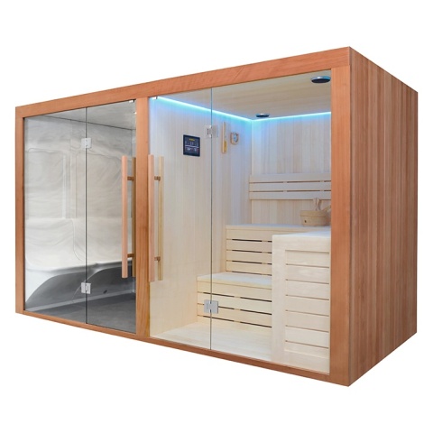 Sauna sucha z piecem 6 kW + parowa 340x175x210 cm 4 osobowa