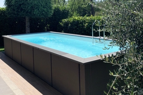 Basen ogrodowy ratanowy 800x400 cm DolceVita Ratan Laghetto