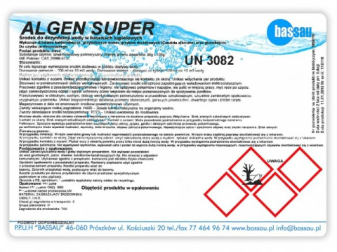 Antyalg środek przeciw glonom Algen Super 1 litr Bassau