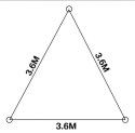 Żagiel ogrodowy przeciwsłoneczny trójkąt 3,6 x 3,6 x 3,6 m szary